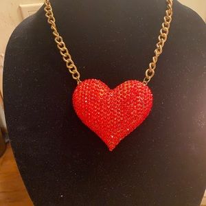 Rhinestone heart necklace